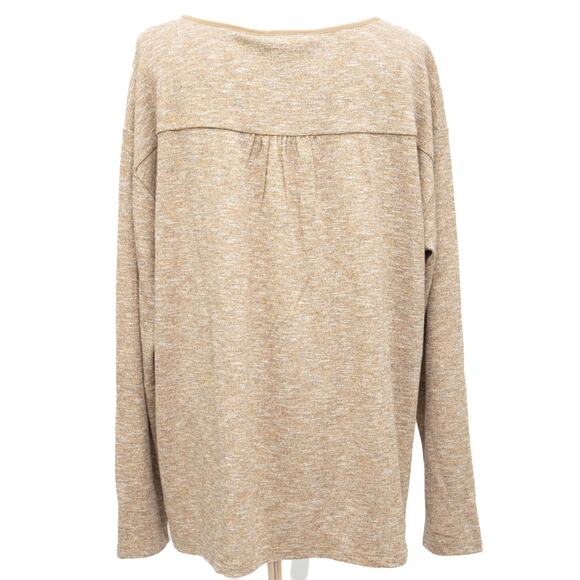Sanctuary Sienna Tan Metallic Pullover V-Neck Top Blouse Size 1X - Picture 4 of 7
